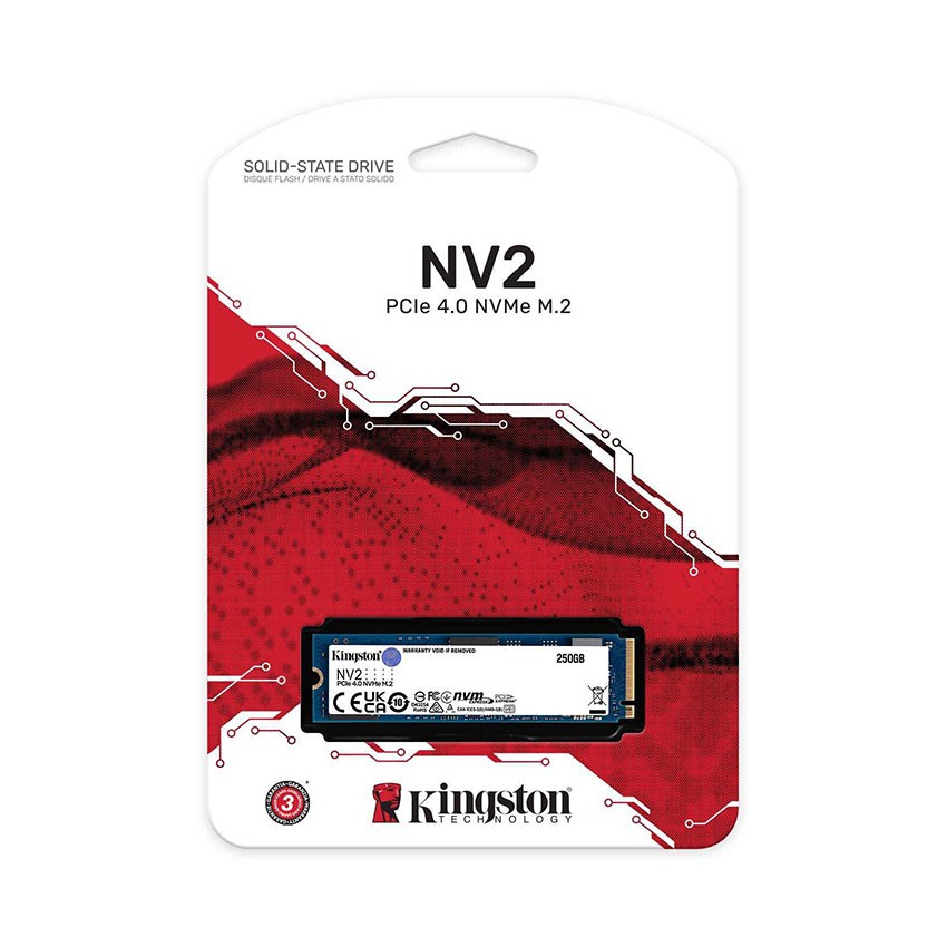 Ổ cứng SSD KINGSTON SNV2S 250GB NVME M.2 2280 PCIE GEN 4X4 (ĐỌC 3000MB/S - GHI 1300MB/S) - (SNV2S/250G)