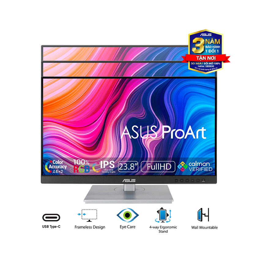 Màn hình Asus ProArt PA247CV 23.8 inch FHD/IPS/75Hz/5ms/TypeC/DisplayPort